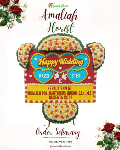 Karangan Papan Bunga Pernikahan di Buloa